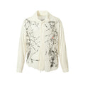 TALKLESSFASHION Niche Deconstructed Pleated Graffiti Shirt