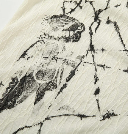 THETLSTUDIO Niche Deconstructed Pleated Graffiti Shirt