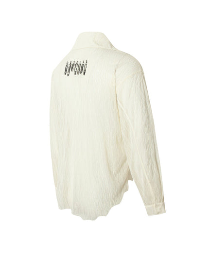 TALKLESSFASHION Niche Deconstructed Pleated Graffiti Shirt
