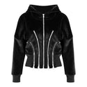 TALKLESSFASHION Niche Gold Velvet Cropped Hood