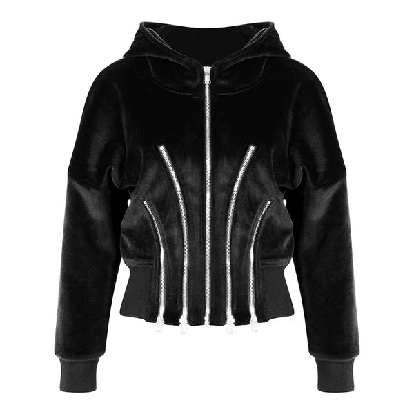Niche Gold Velvet Cropped Hood