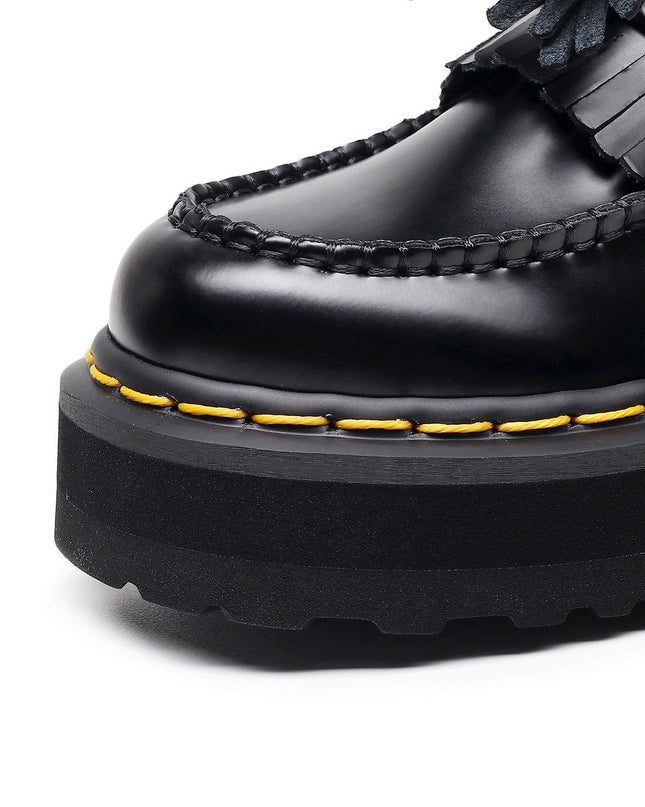 TALKLESSFASHION [No foot grinding] lightweight-platform tassel loafers, female genuine leather low-top heightened black small leather shoes four-season boots 5
