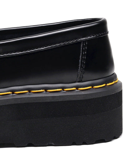 TALKLESSFASHION [No foot grinding] lightweight-platform tassel loafers, female genuine leather low-top heightened black small leather shoes four-season boots 5