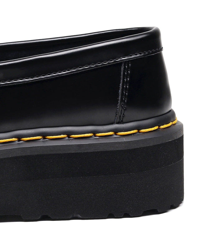 TALKLESSFASHION [No foot grinding] lightweight-platform tassel loafers, female genuine leather low-top heightened black small leather shoes four-season boots 5