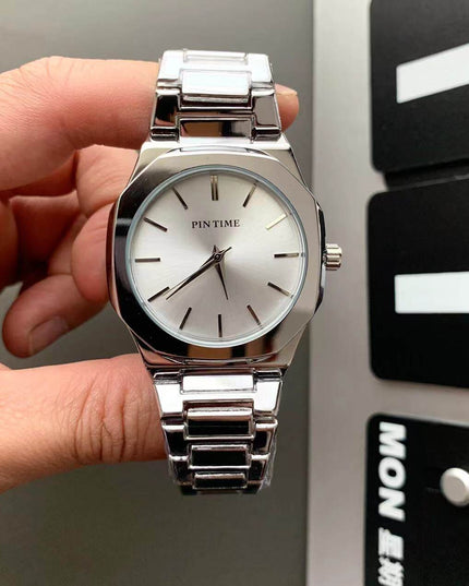 TALKLESSFASHION Noble silver Square silver band square watch