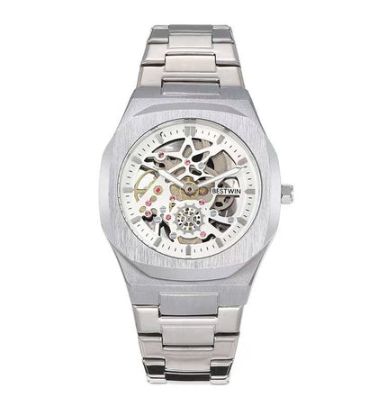 TALKLESSFASHION Noble silver Steel Band Waterproof Quartz Small Square Watch