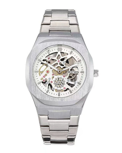 TALKLESSFASHION Noble silver Steel Band Waterproof Quartz Small Square Watch