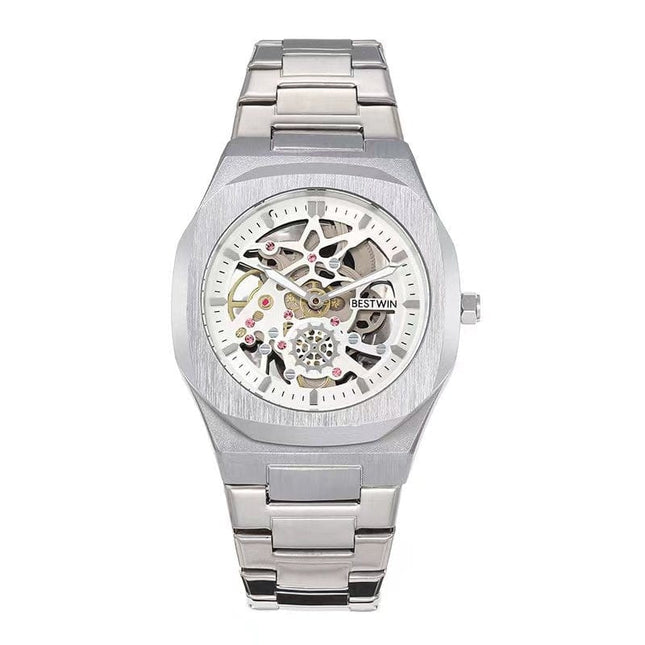 TALKLESSFASHION Noble silver Steel Band Waterproof Quartz Small Square Watch