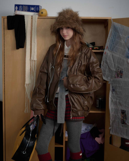 TALKLESSFASHION Old Money Pilot Leather Jacket