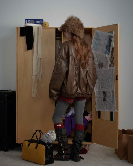 TALKLESSFASHION Old Money Pilot Leather Jacket