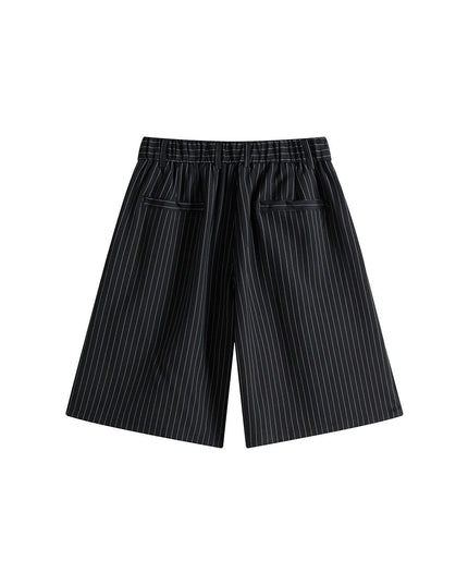 TALKLESSFASHION Old Money Pleated Striped Shorts