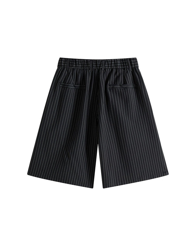 TALKLESSFASHION Old Money Pleated Striped Shorts