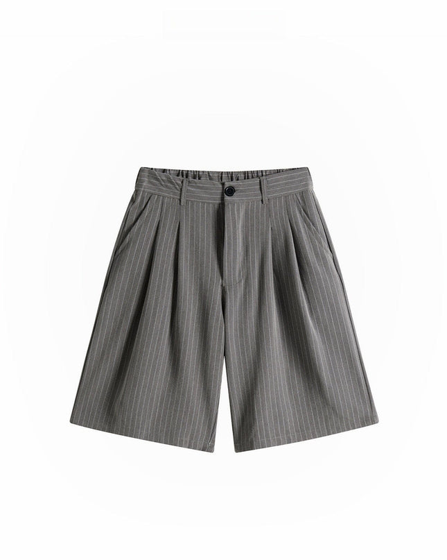 TALKLESSFASHION Old Money Pleated Striped Shorts