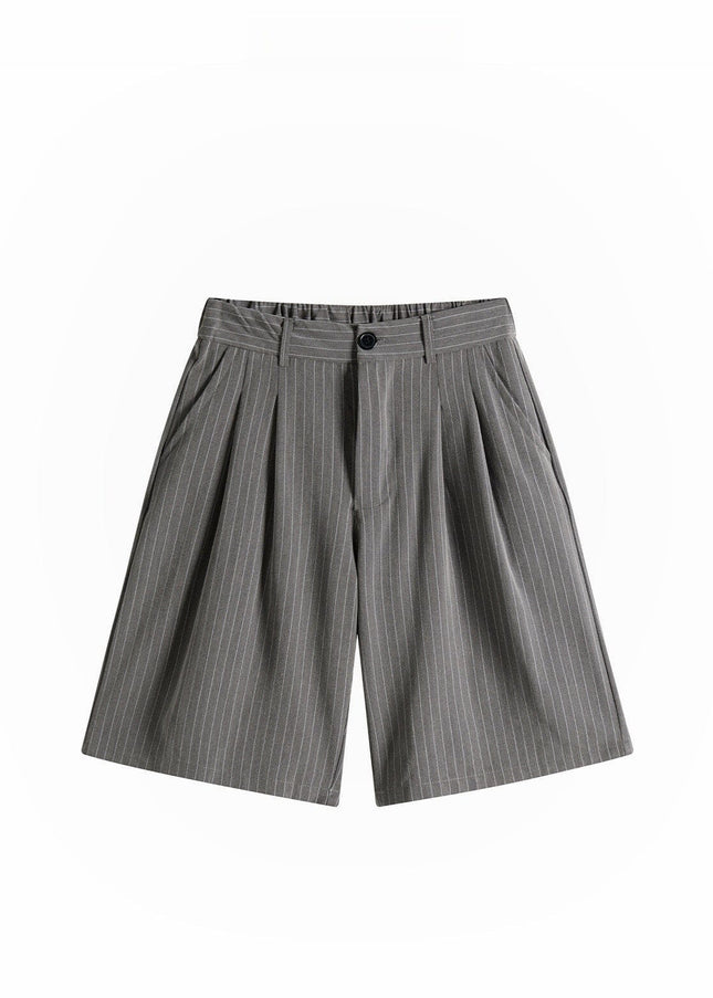 TALKLESSFASHION Old Money Pleated Striped Shorts