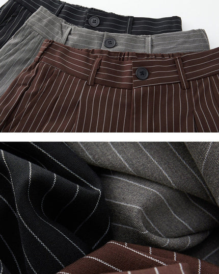 TALKLESSFASHION Old Money Pleated Striped Shorts