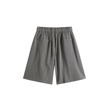 TALKLESSFASHION Old Money Pleated Striped Shorts