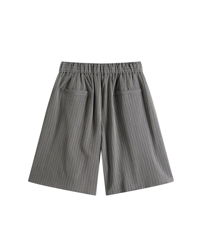 TALKLESSFASHION Old Money Pleated Striped Shorts