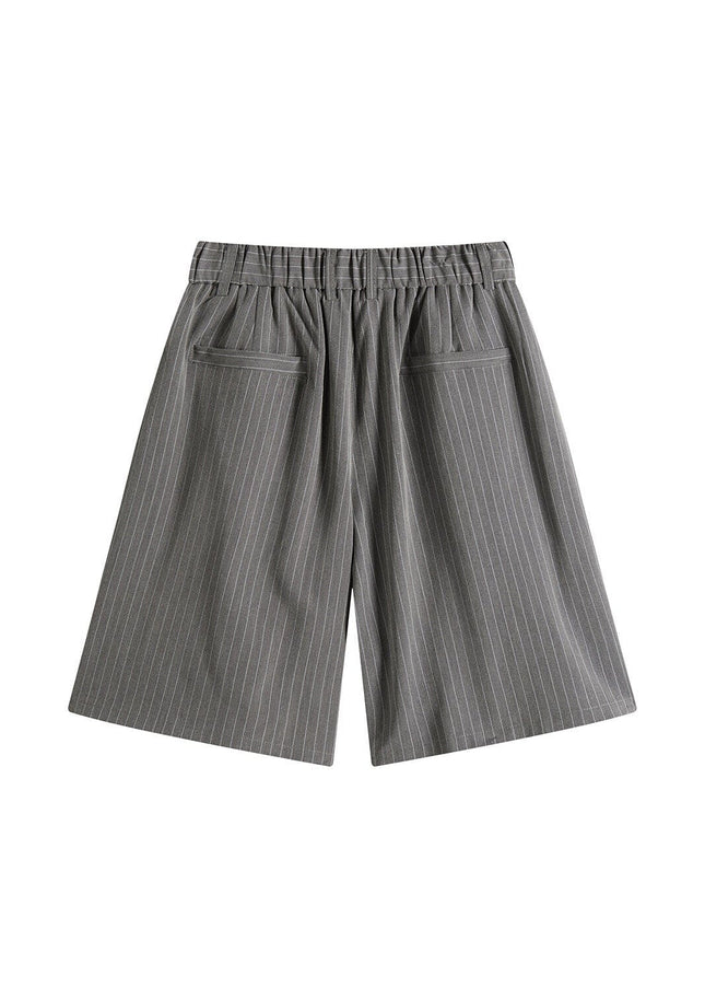TALKLESSFASHION Old Money Pleated Striped Shorts