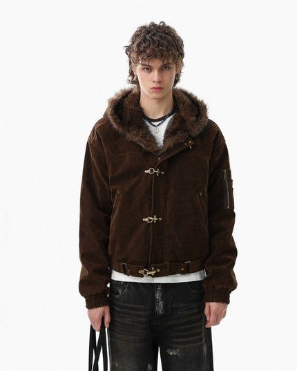 TALKLESSFASHION Old Money Suede Wool Collar Jacket