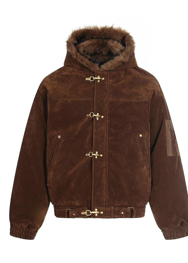 TALKLESSFASHION Old Money Suede Wool Collar Jacket