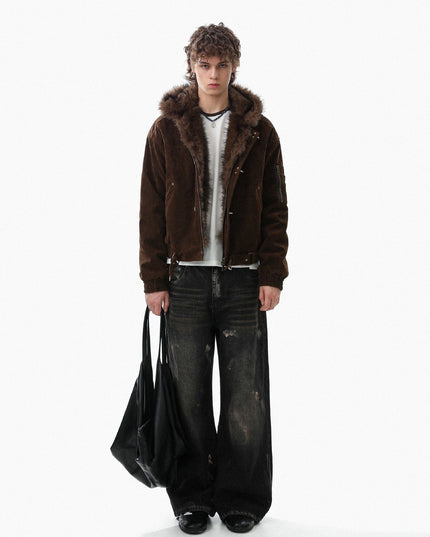 TALKLESSFASHION Old Money Suede Wool Collar Jacket