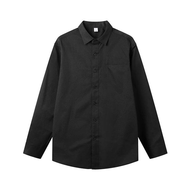 TALKLESSFASHION One Color Long Sleeve Shirt—1802