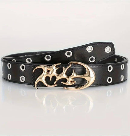 TALKLESSFASHION One size 110cm / Style-C New Stylish Y2K Hollow PU Leather Fashion Punk Belt For Men