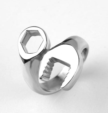 TALKLESSFASHION Original trendy brand punk Harley, trendy men's ring, single, European and American retro, domineering, simple personality, student ring black