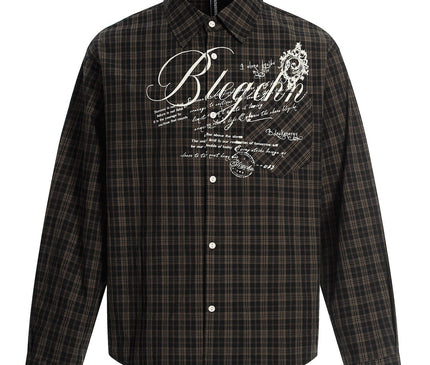 TALKLESSFASHION OV original autumn new American retro plaid shirt jacket men's and women's loose casual shirt long-sleeved top trend