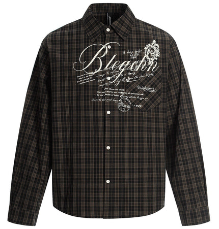 TALKLESSFASHION OV original autumn new American retro plaid shirt jacket men's and women's loose casual shirt long-sleeved top trend