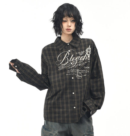 TALKLESSFASHION OV original autumn new American retro plaid shirt jacket men's and women's loose casual shirt long-sleeved top trend