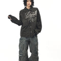 TALKLESSFASHION OV original autumn new American retro plaid shirt jacket men's and women's loose casual shirt long-sleeved top trend