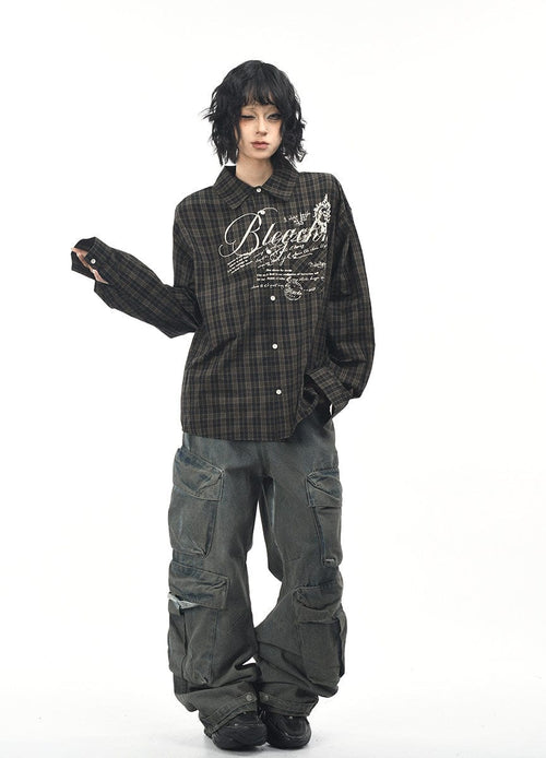 THETLSTUDIO OV original autumn new American retro plaid shirt jacket men's and women's loose casual shirt long-sleeved top trend