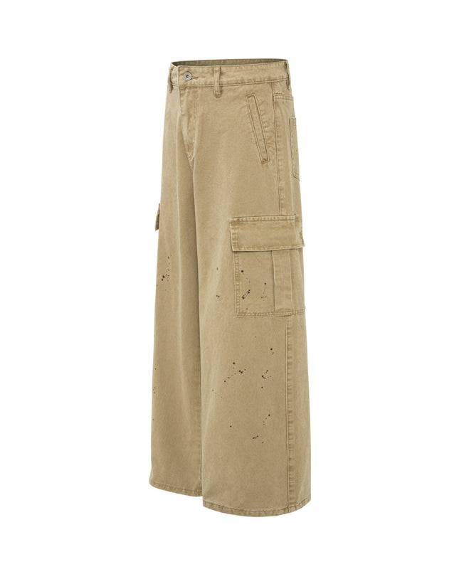 TALKLESSFASHION palm print design casual cargo trousers