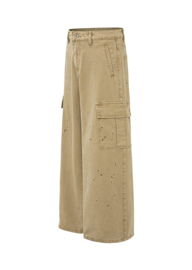 TALKLESSFASHION palm print design casual cargo trousers