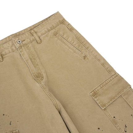 TALKLESSFASHION palm print design casual cargo trousers