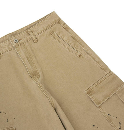 TALKLESSFASHION palm print design casual cargo trousers