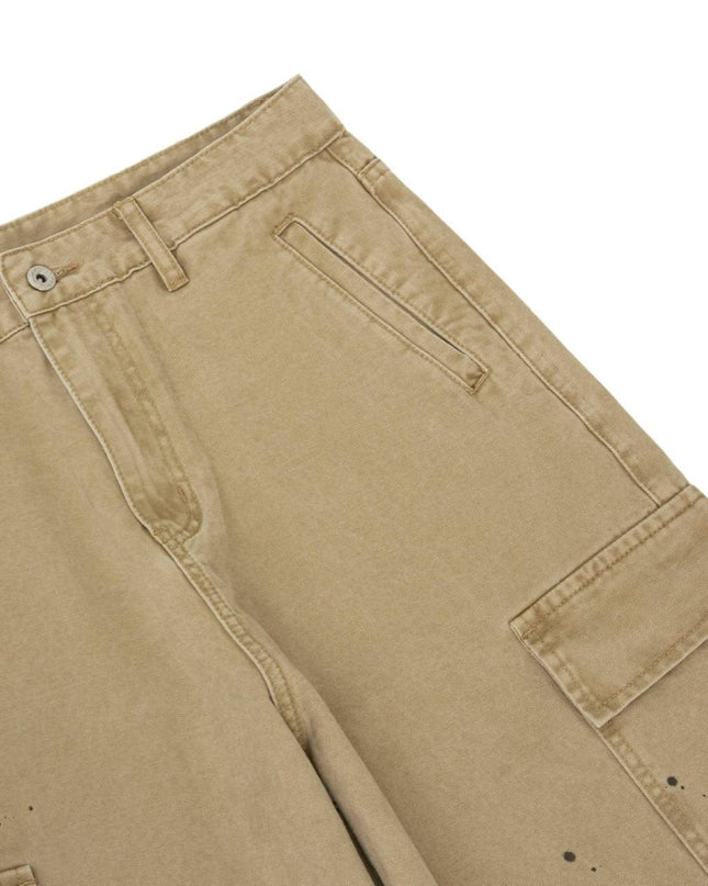 TALKLESSFASHION palm print design casual cargo trousers