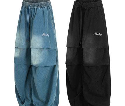 TALKLESSFASHION Paratrooper Wide Leg Jeans