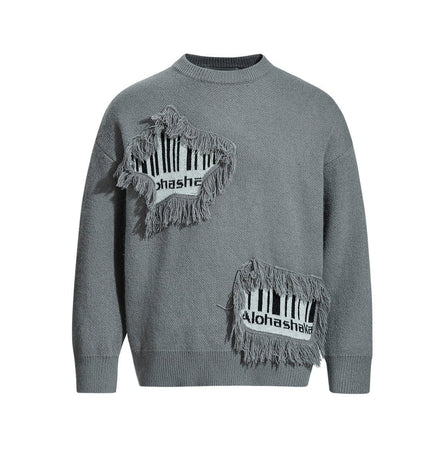 THETLSTUDIO Pentagram Fringe Knit Sweater