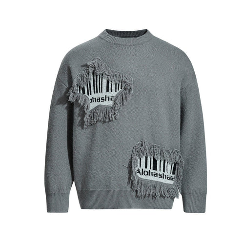 THETLSTUDIO Pentagram Fringe Knit Sweater