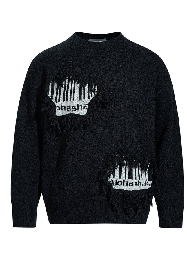 TALKLESSFASHION Pentagram Fringe Knit Sweater
