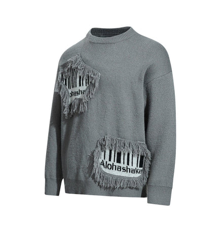 THETLSTUDIO Pentagram Fringe Knit Sweater