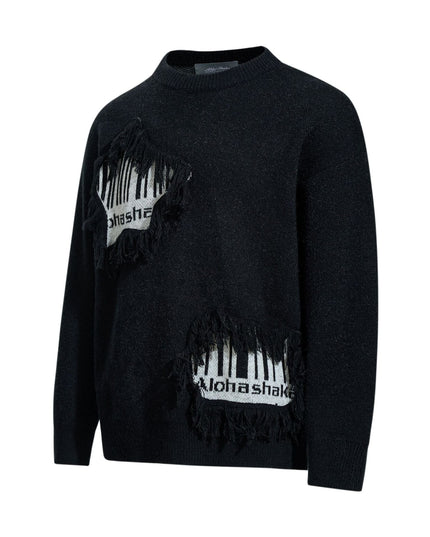 TALKLESSFASHION Pentagram Fringe Knit Sweater