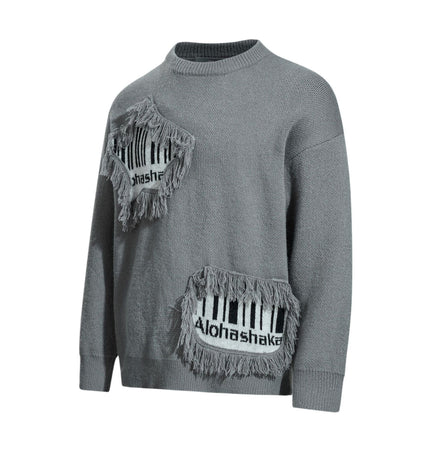 THETLSTUDIO Pentagram Fringe Knit Sweater