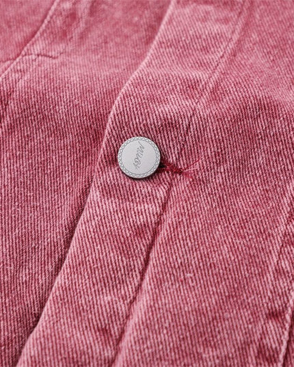 TALKLESSFASHION Pink Worn Stitching Edging Jacket—5559