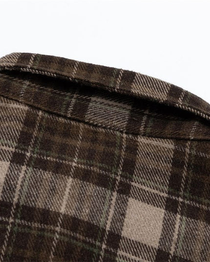TALKLESSFASHION Plaid Trendy Hole & Patch shirt—2115