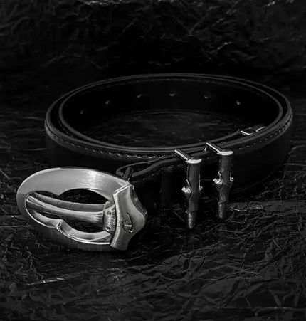 TALKLESSFASHION PU leather (length 107 DirectionoflightSpecial-shaped dragon claw buckle design sense niche belt trousers accessories men's belt trouser belt