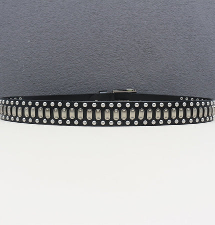 THETLSTUDIO Punk Neutral Rivet Men's and Women's Belts Trendy Personality Knight Cowhide Belt American Light Luxury Decorative Belt