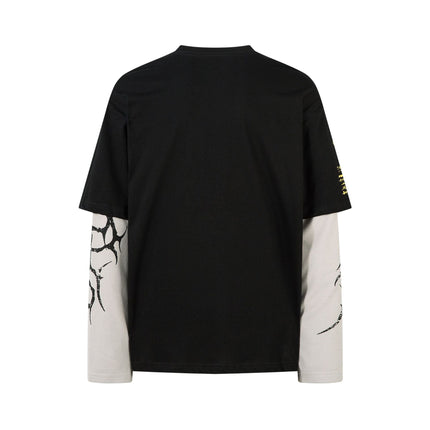 TALKLESSFASHION Punk Retro Fake Two Long Sleeve Tee